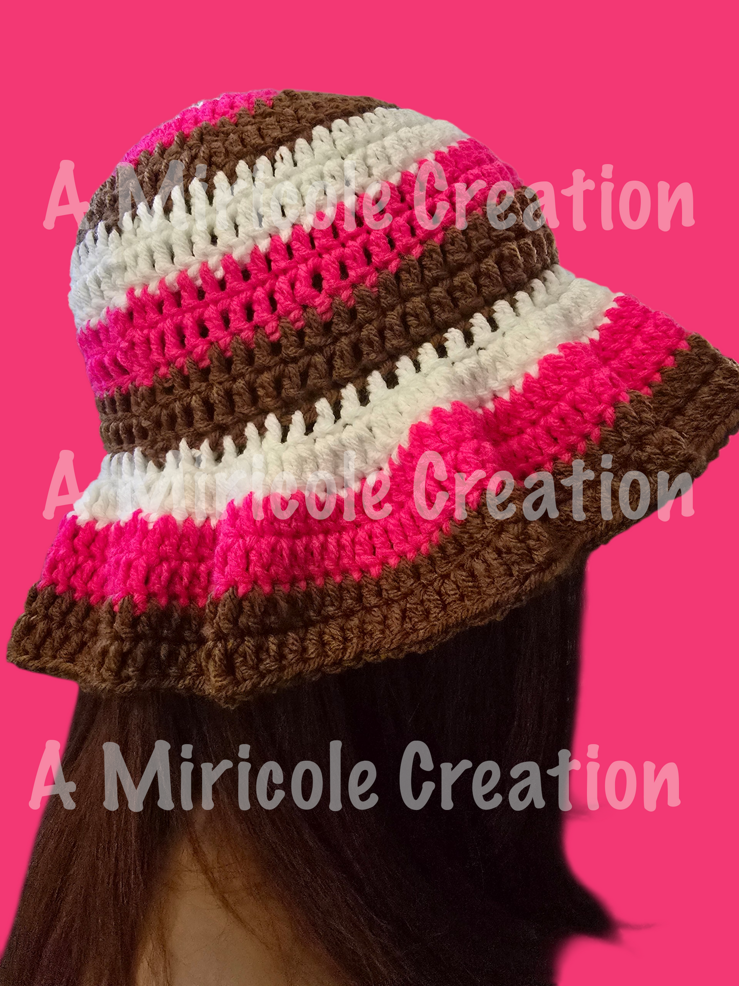 Pink Ice Cream Wavy Hat