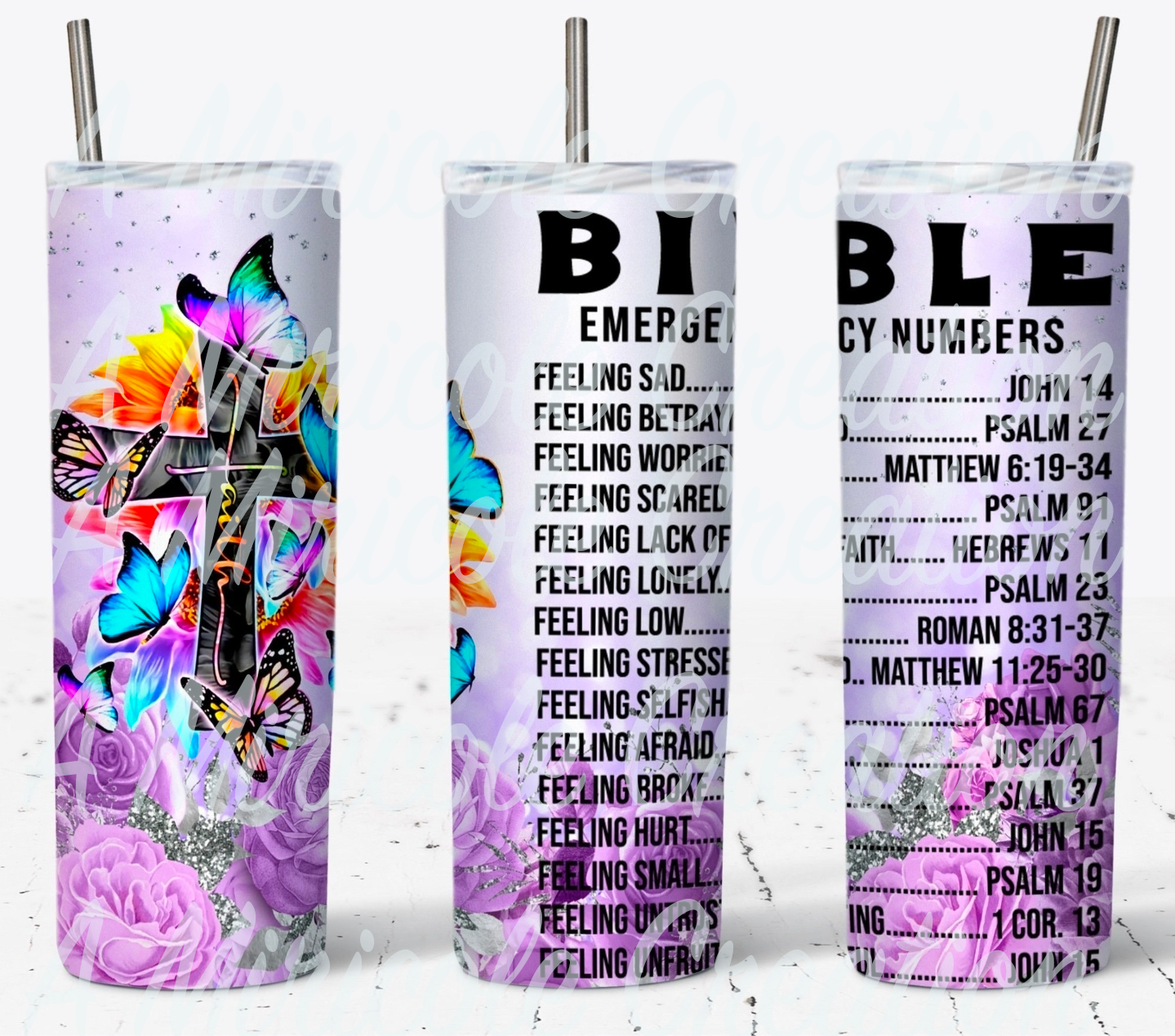 Bible Emergency Number Tumbler