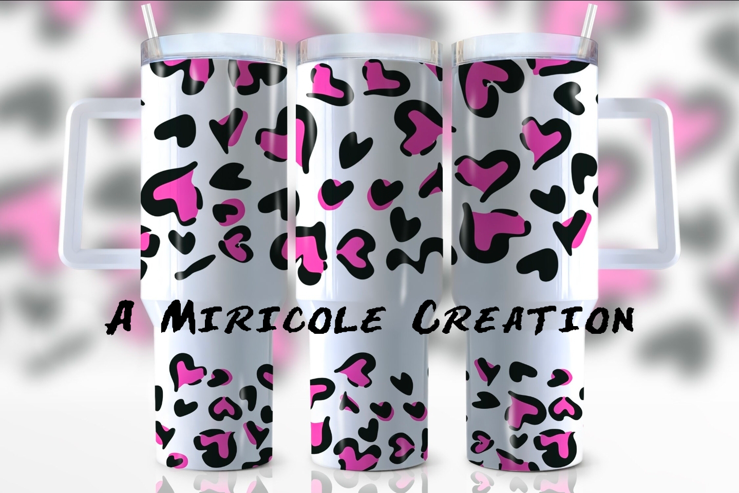 40oz Pink Heart Tumbler