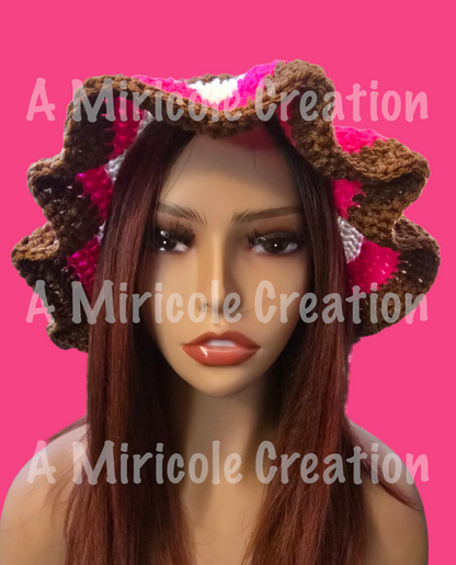 Pink Ice Cream Wavy Hat