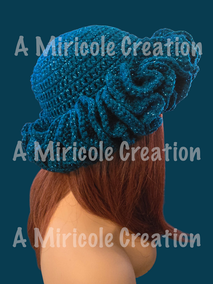 Tealy Teal Ruffle Hat